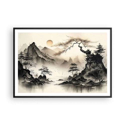 Pôster com moldura preta - O charme único do Oriente - 100x70 cm