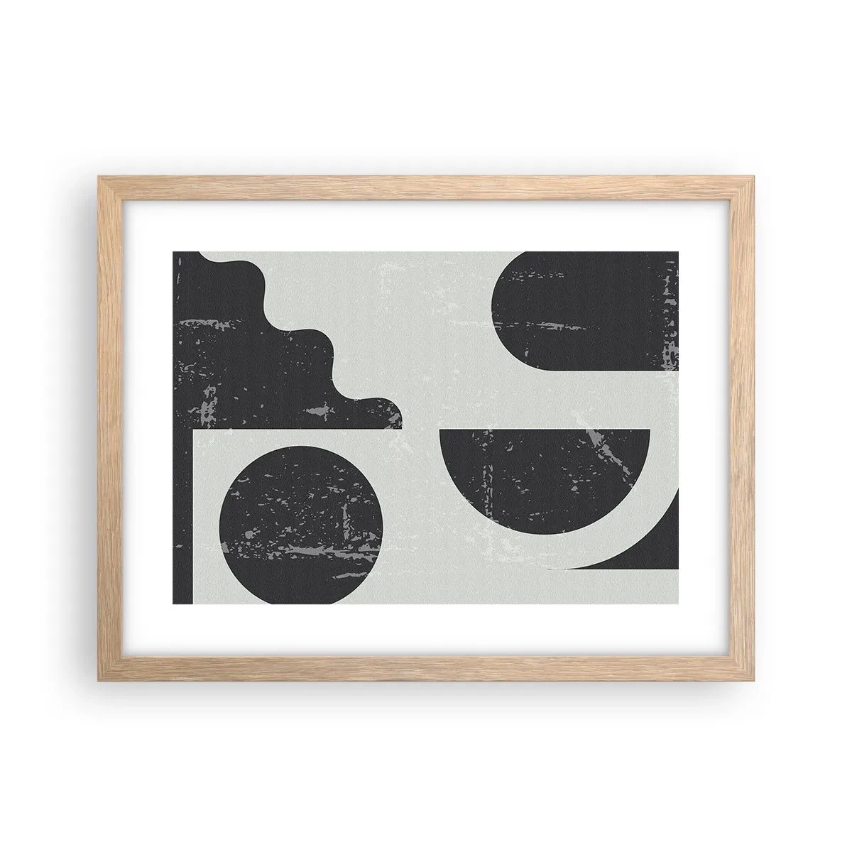 Pôster com moldura de carvalho claro - Composição acima e abaixo - 40x30 cm