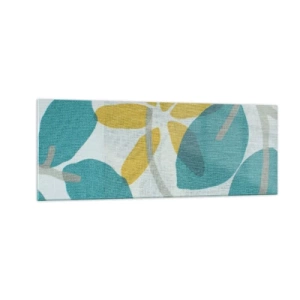 Quadro em vidro - Entre as folhas azuis - 140x50 cm