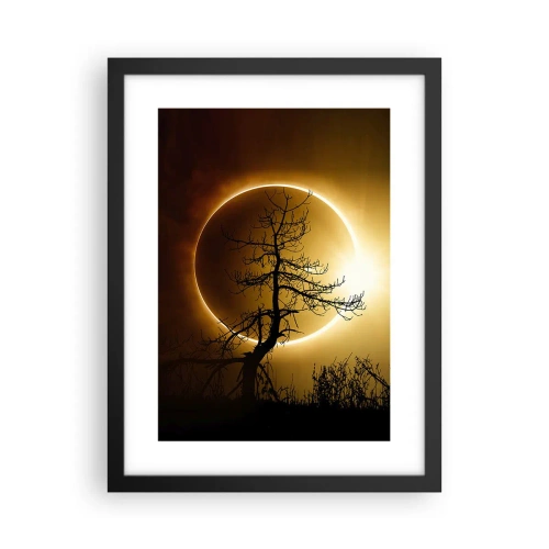 Pôster com moldura preta - Eclipse total - 30x40 cm