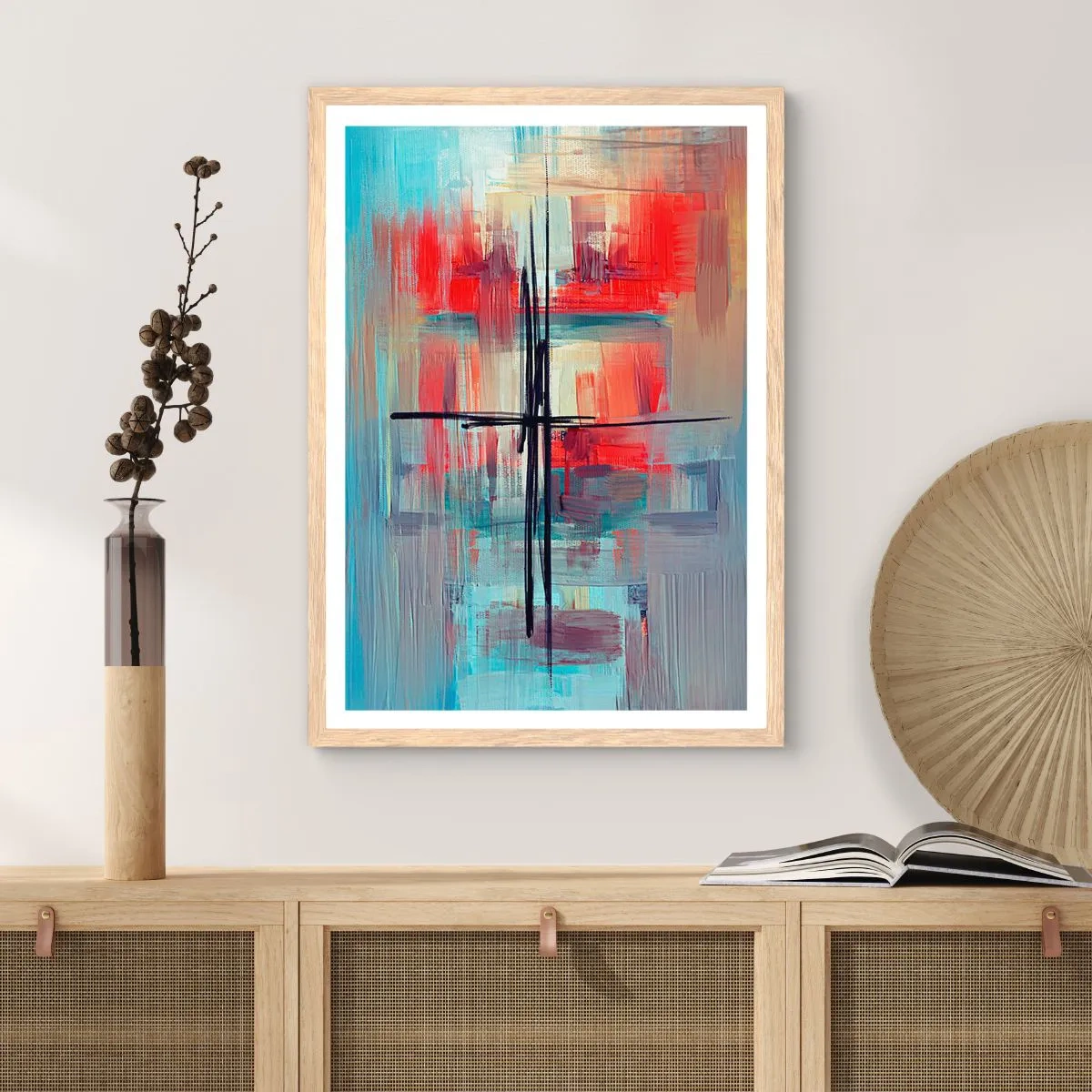 Pôster com moldura de carvalho claro - Uma paisagem numa dimensão desconhecida - 61x91 cm