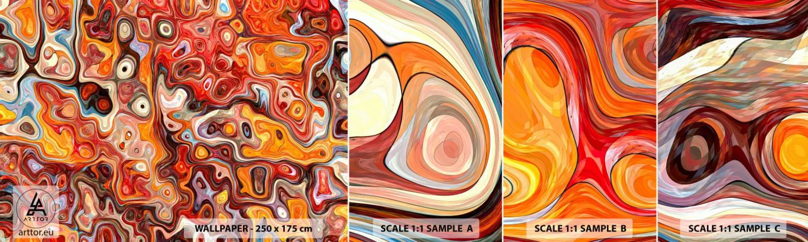 Amostra de Papel de Parede Standard Eco - Se as nozes tivessem derretido no mel - Abstração, Pedaço, Padrão Moderno - 100x30 cm