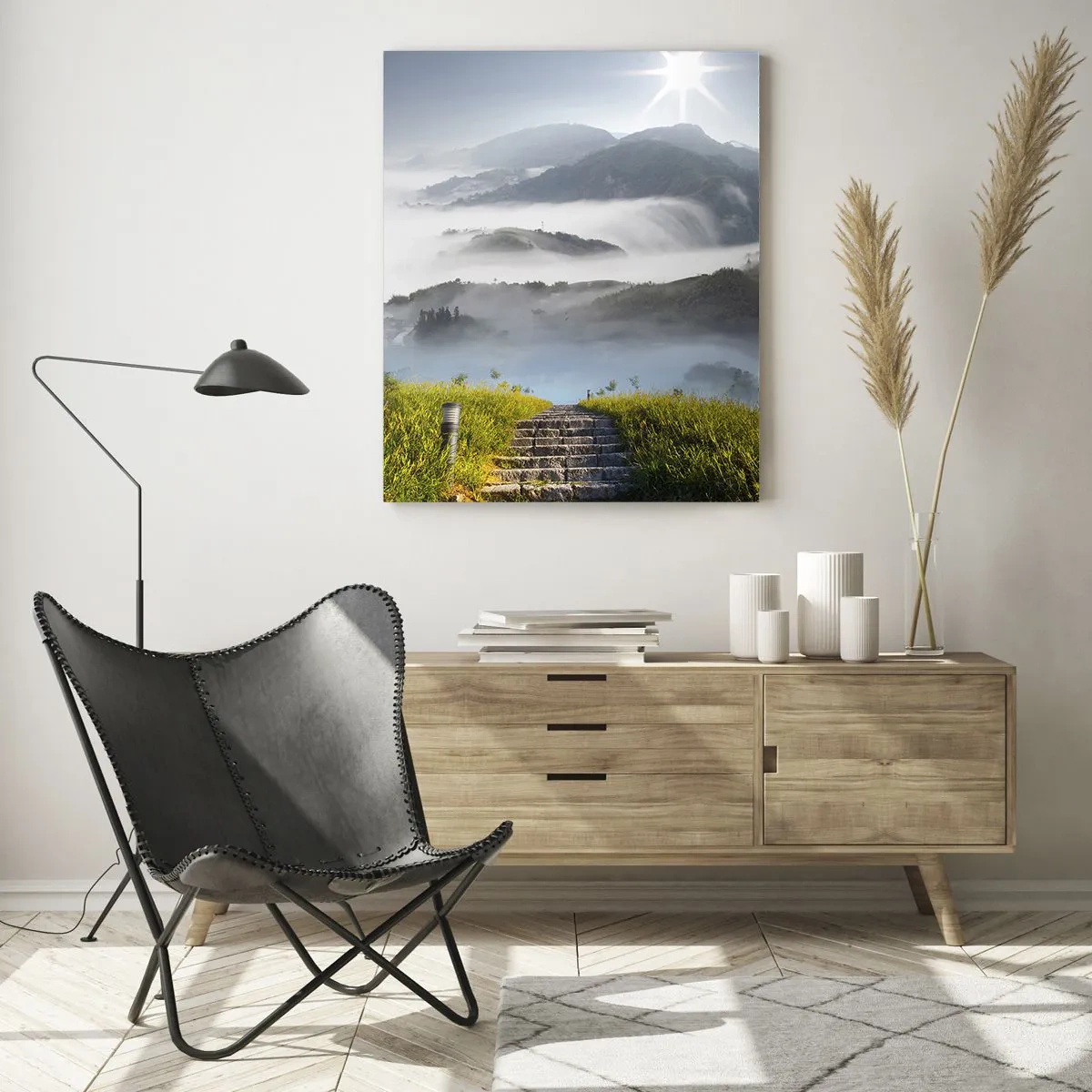 Quadro em vidro - Em direcção às nuvens - 80x120 cm
