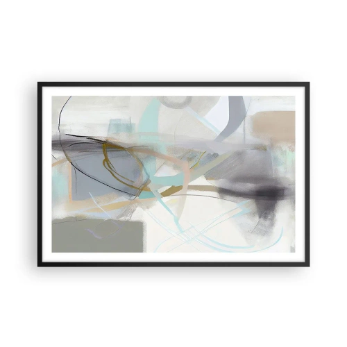 Pôster com moldura preta - Abstração enevoada - 91x61 cm