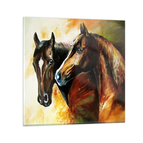 Quadro em vidro - Encanto em dobro - 30x30 cm