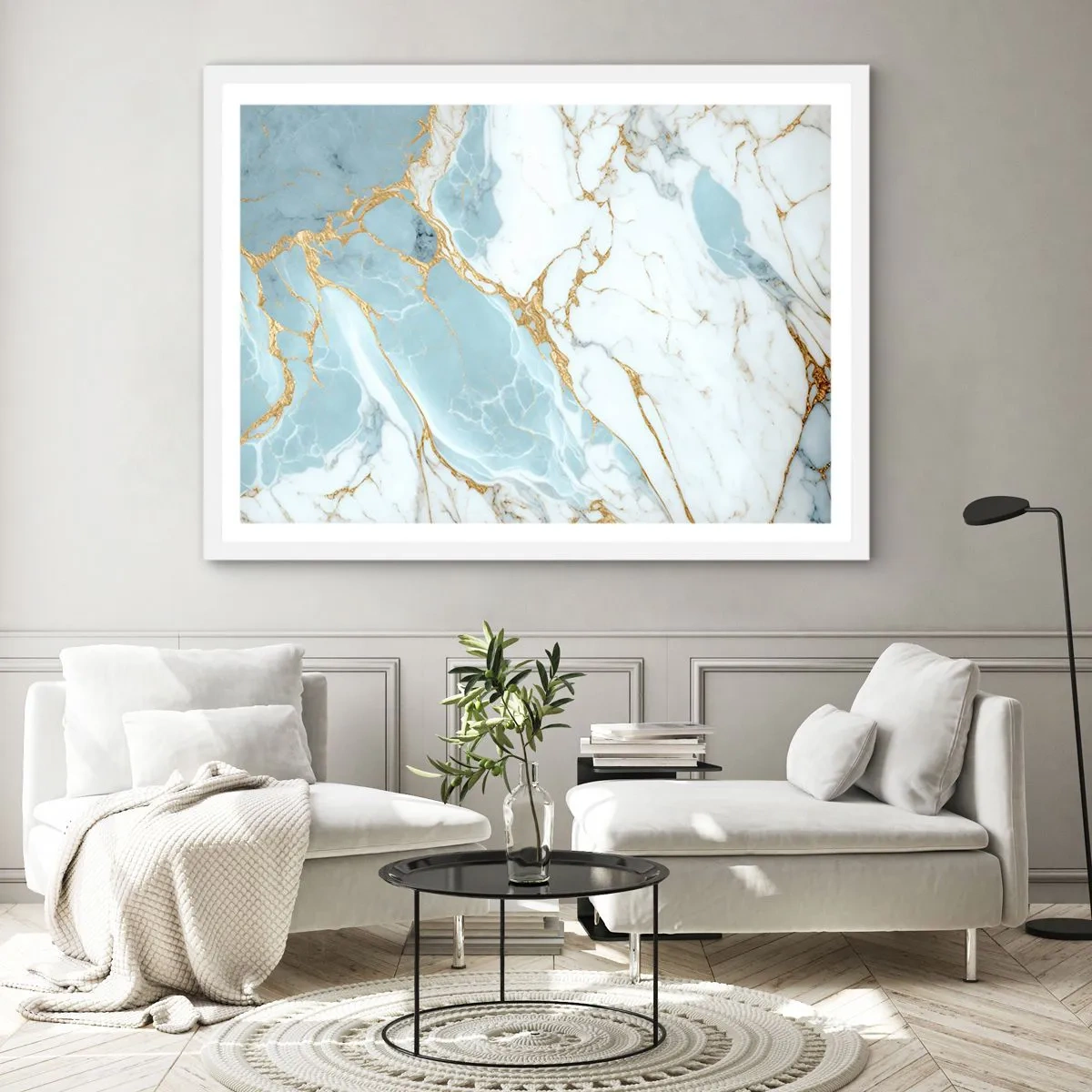 Pôster em moldura branca - Riqueza de pedra - 50x40 cm