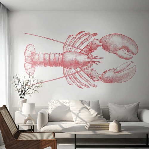 Papel de Parede Premium Sand - Uma lagosta digna de Homero - Lagosta, Frutos do mar, Marisco - 100x70 cm