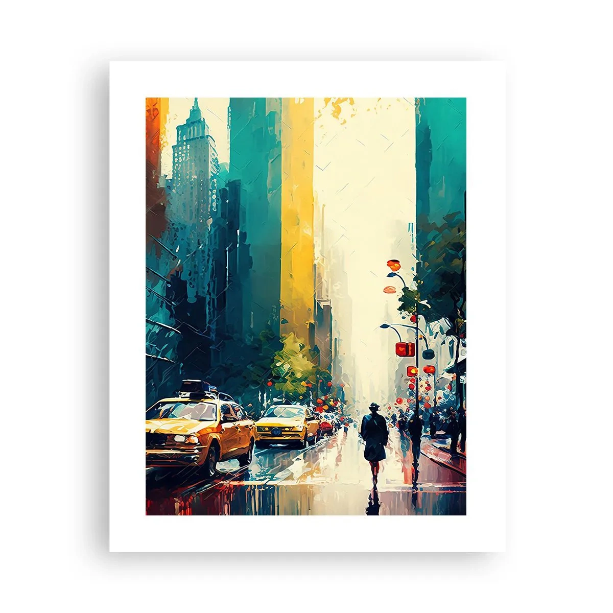 Pôster - Nova York – até a chuva é colorida aqui - 40x50 cm