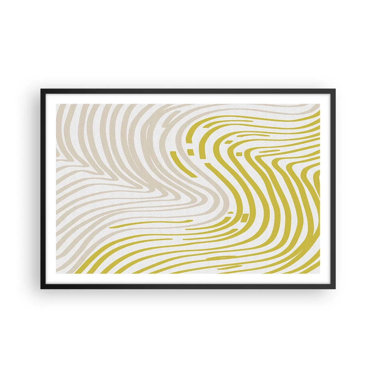 Pôster com moldura preta - Uma composição com uma curvatura suave - 91x61 cm