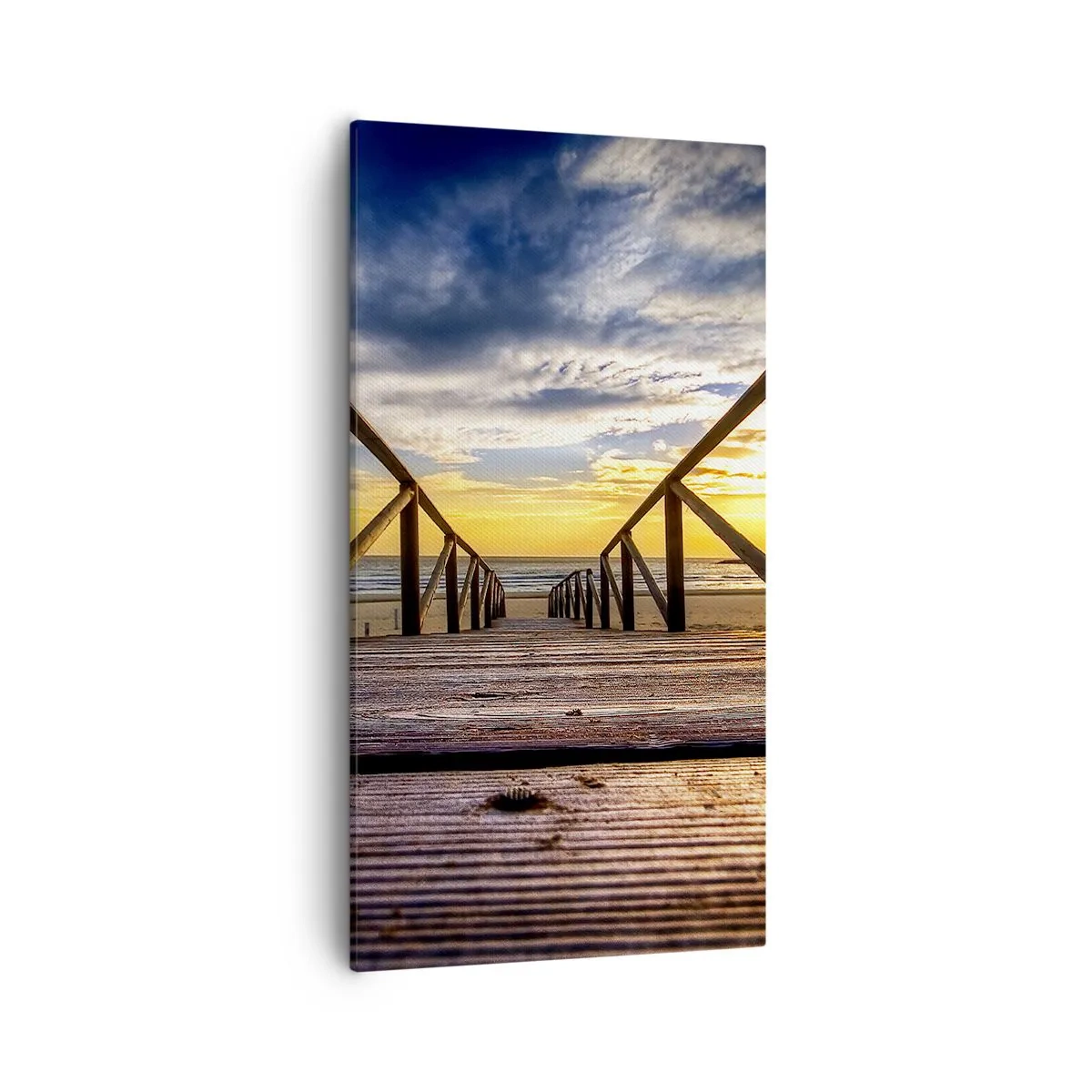 Quadro em tela - Direto para a praia tranquila ao pôr do sol - 55x100 cm