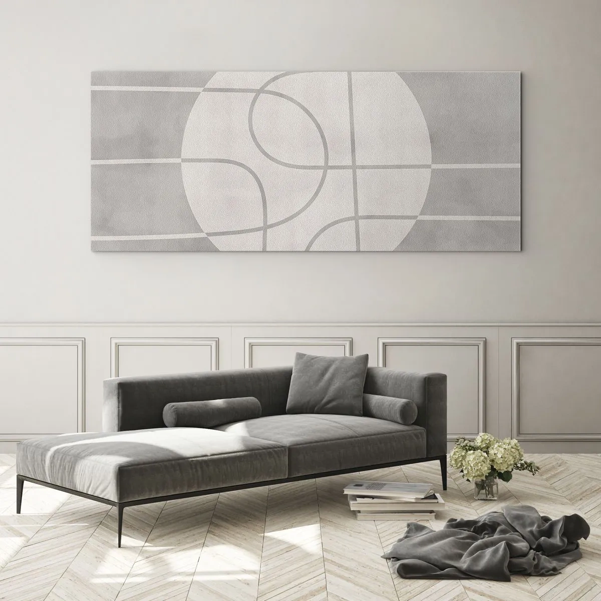 Quadro em vidro - Circular e direto - 100x40 cm