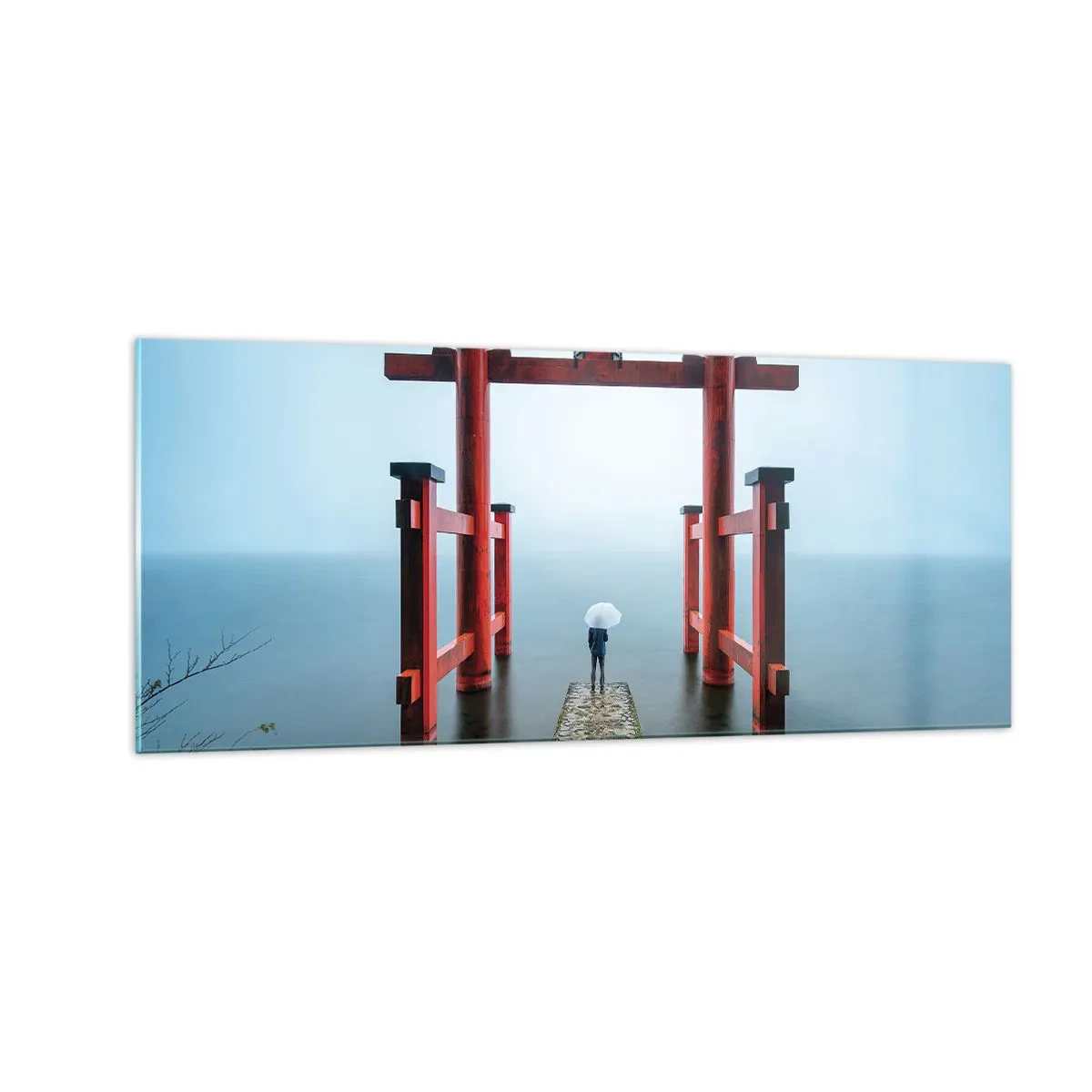 Quadro em vidro - Devaneio japonês - 100x40 cm