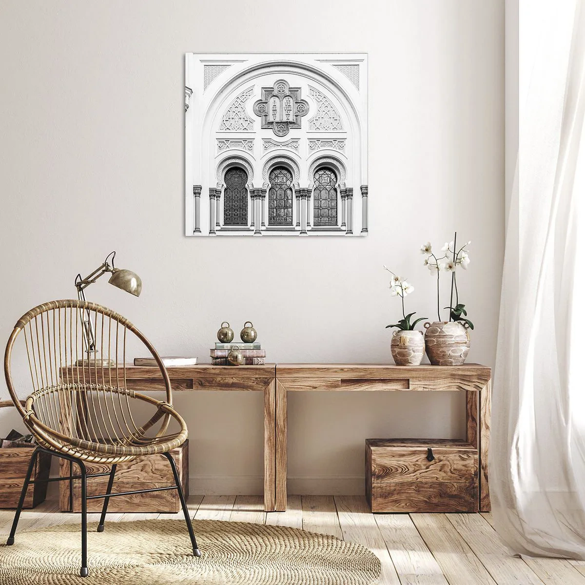 Quadro em tela - Na fronteira das culturas - 70x70 cm