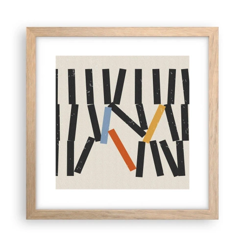 Pôster com moldura de carvalho claro - Dominó – composição - 30x30 cm