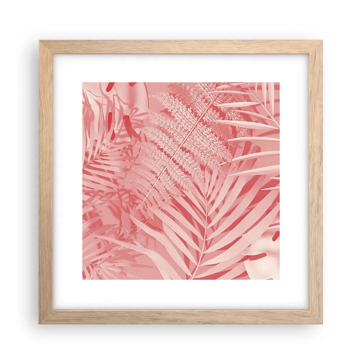 Pôster com moldura de carvalho claro - Conceito cor-de-rosa - 30x30 cm