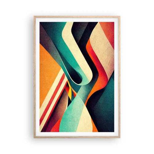 Pôster com moldura de carvalho claro - Composição intensa - 70x100 cm