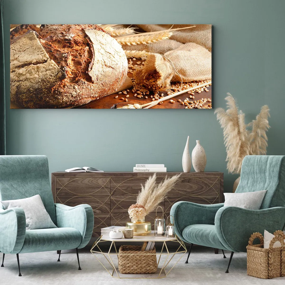 Quadro em tela - Apetitoso, perfumado, crocante - 90x30 cm