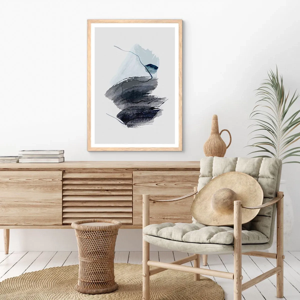 Pôster com moldura de carvalho claro - Intensidade e movimento - 30x40 cm