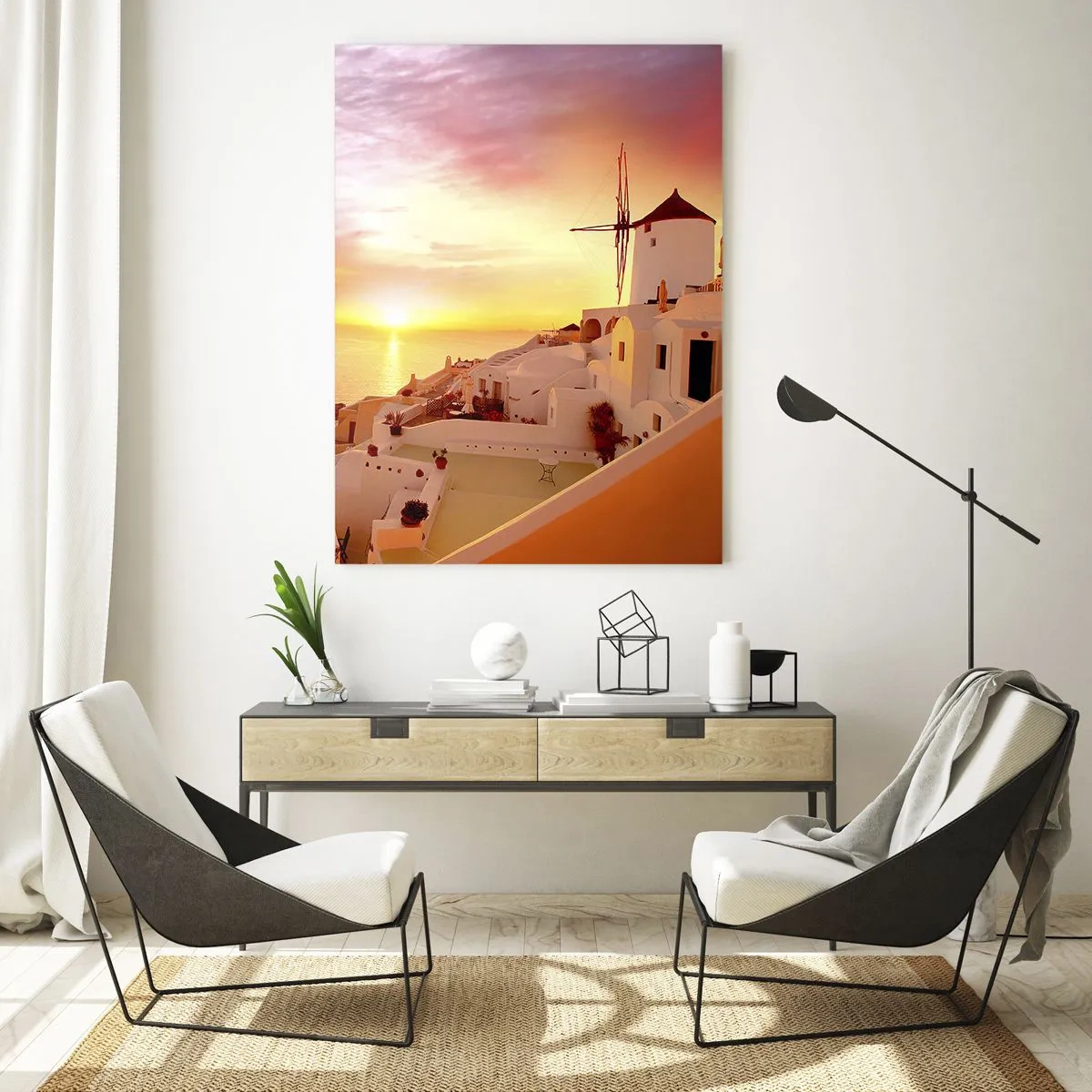 Quadro em vidro - Derreter em branco e ouro - 50x70 cm