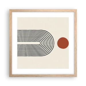 Pôster com moldura de carvalho claro - Magnetismo de formas e cores - 40x40 cm