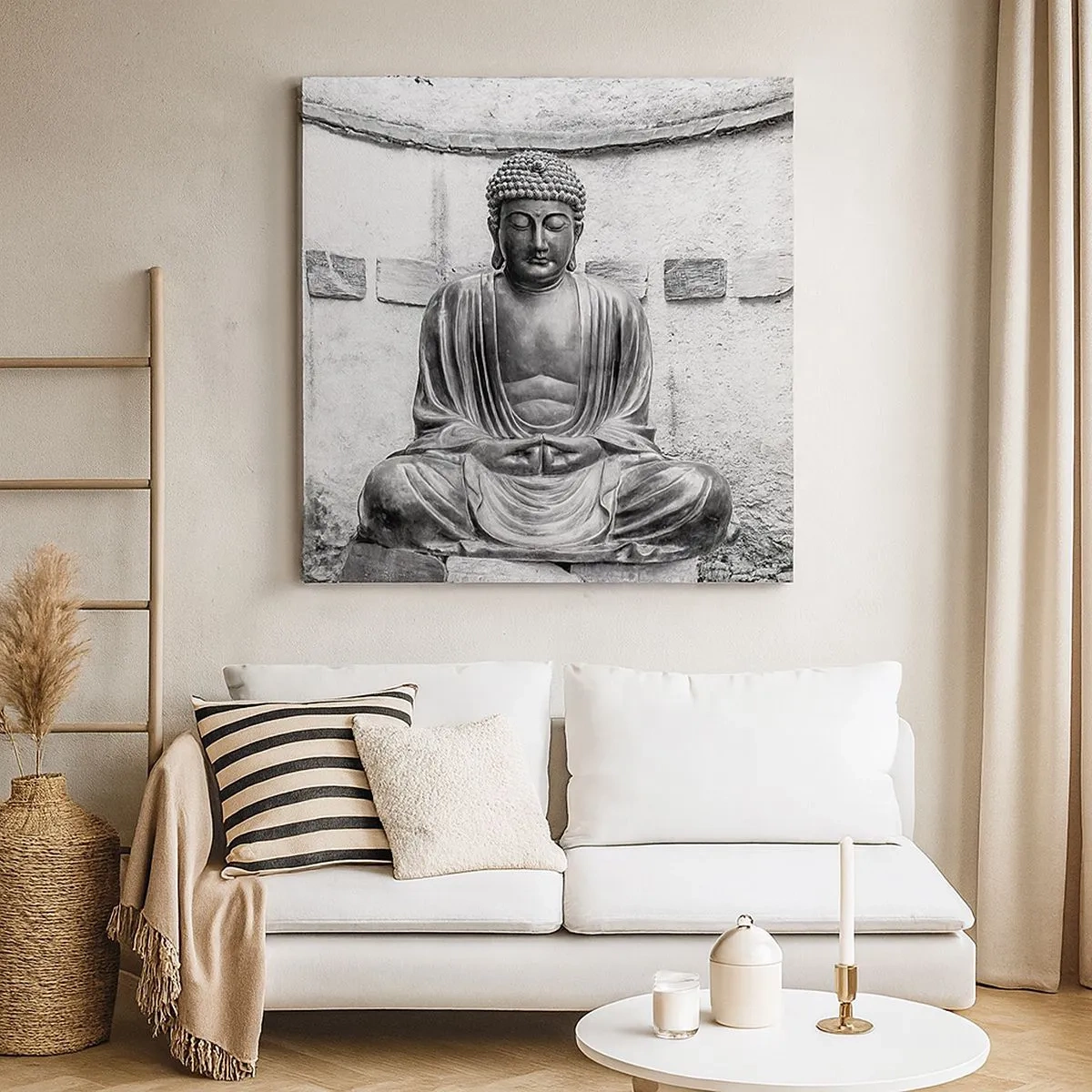 Quadro em tela - Na fonte da paz - 30x30 cm