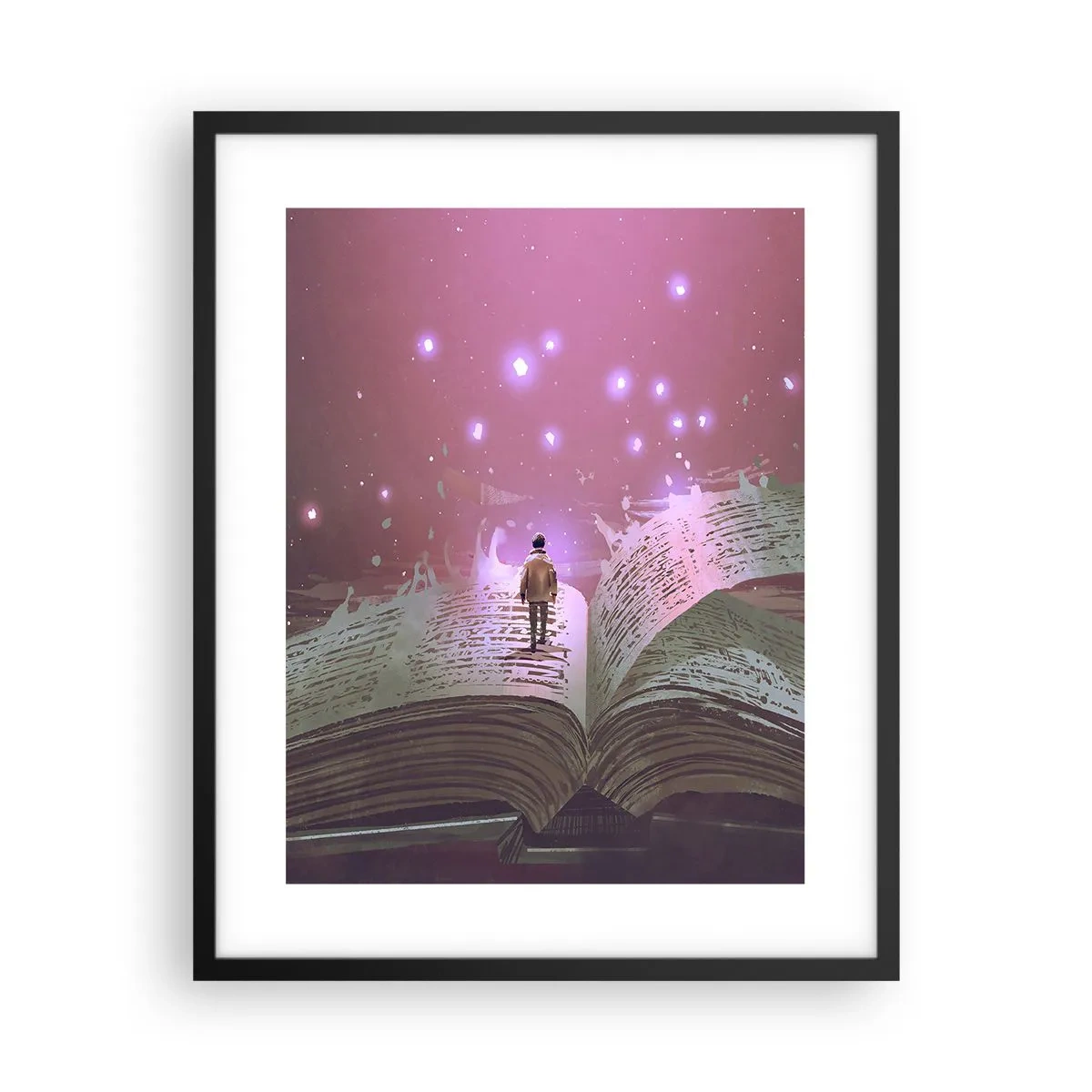 Pôster com moldura preta - Um convite para outro mundo - leia! - 40x50 cm
