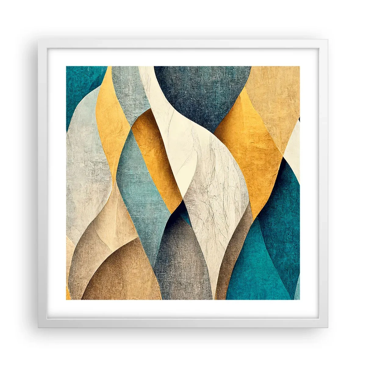 Pôster em moldura branca - Ritmo e onda - 50x50 cm