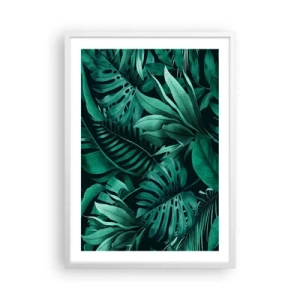 Pôster em moldura branca - A profundidade da vegetação tropical - 50x70 cm