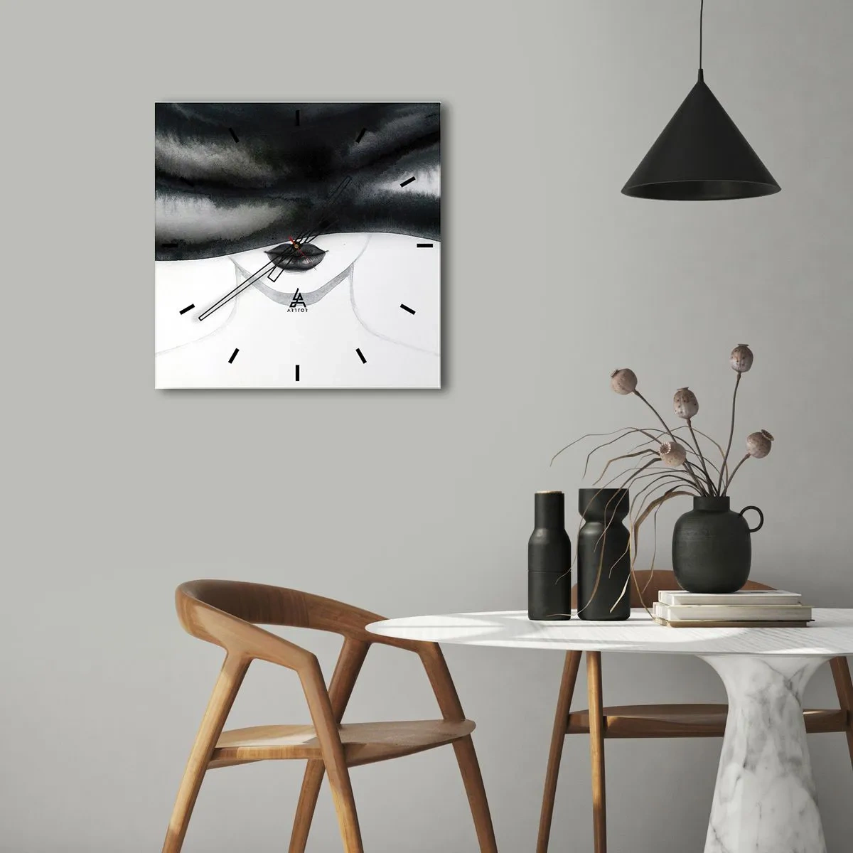 Relógio de parede - Relógio em vidro - Mistério sensual - 40x40 cm