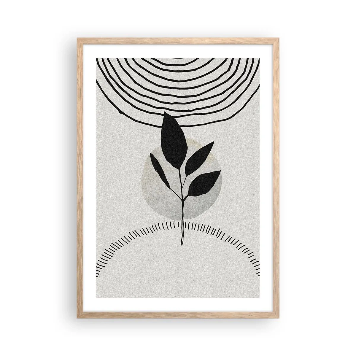 Pôster com moldura de carvalho claro - Composição: rituais da natureza - 50x70 cm