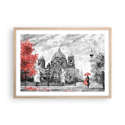 Pôster com moldura de carvalho claro - Reunião em Berlim - 70x50 cm