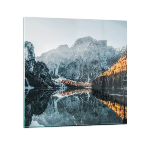 Quadro em vidro - Paisagem espelhada - 30x30 cm