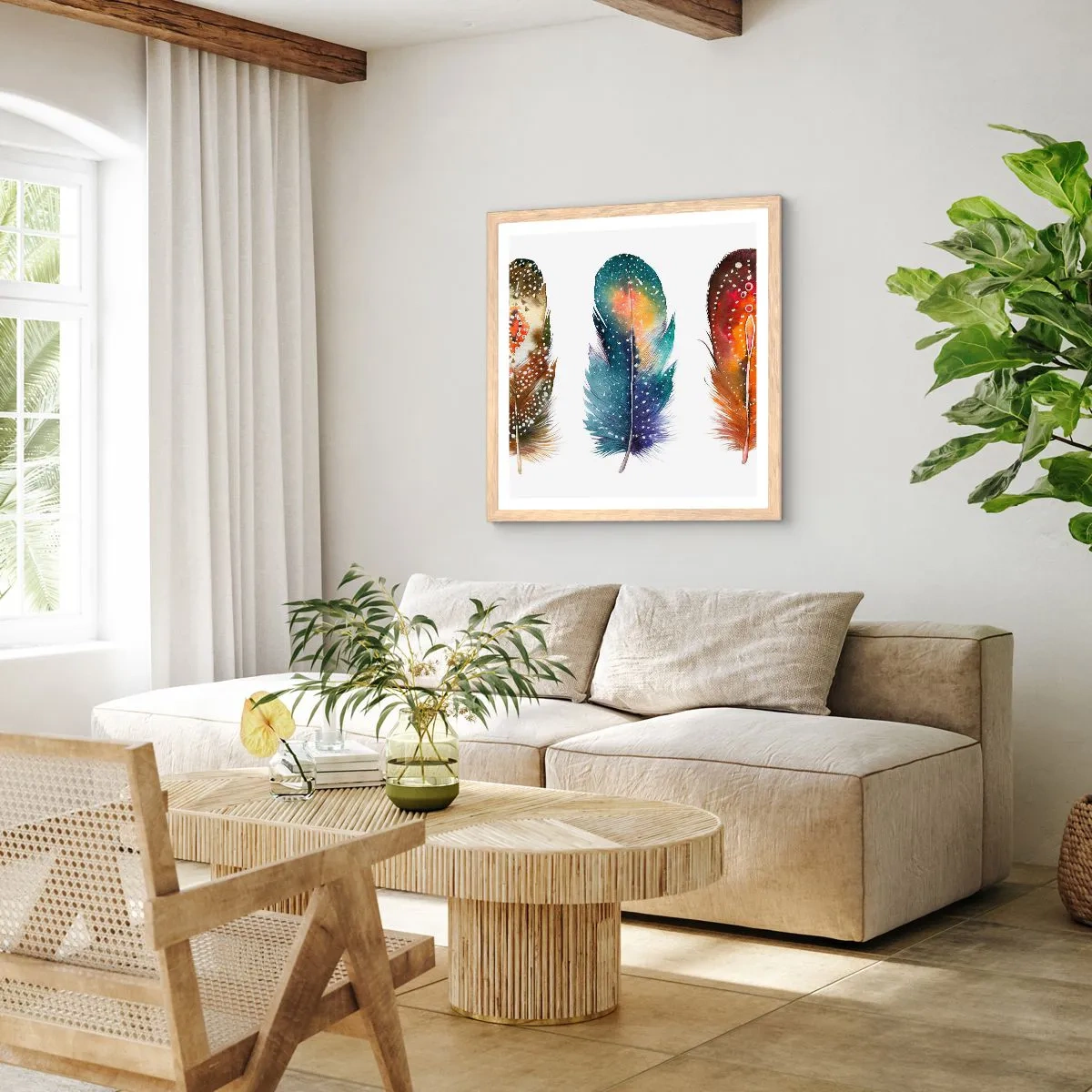 Pôster com moldura de carvalho claro - Rituais, ritos, mistérios - 60x60 cm