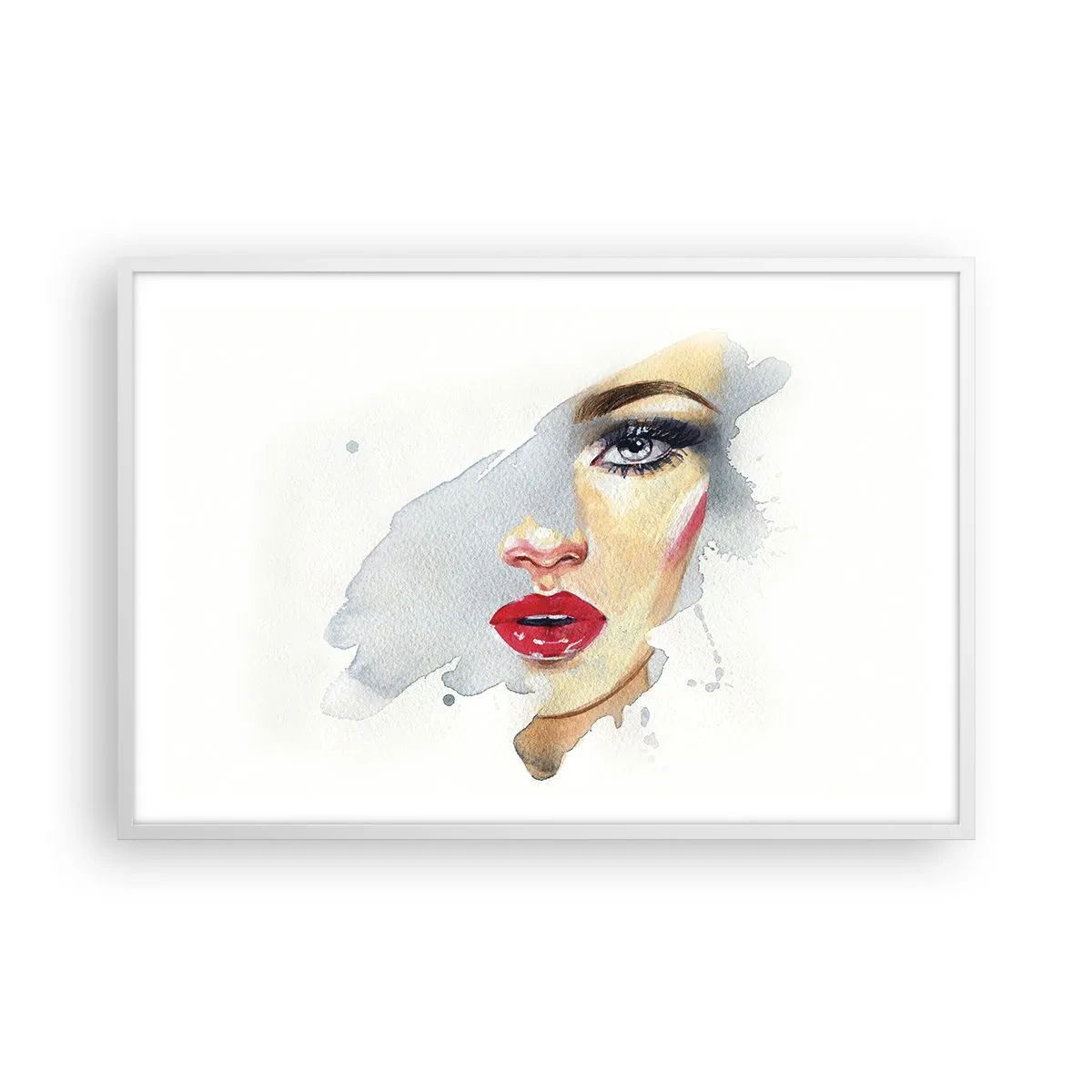 Pôster em moldura branca - Reflexão numa gota de água - 91x61 cm