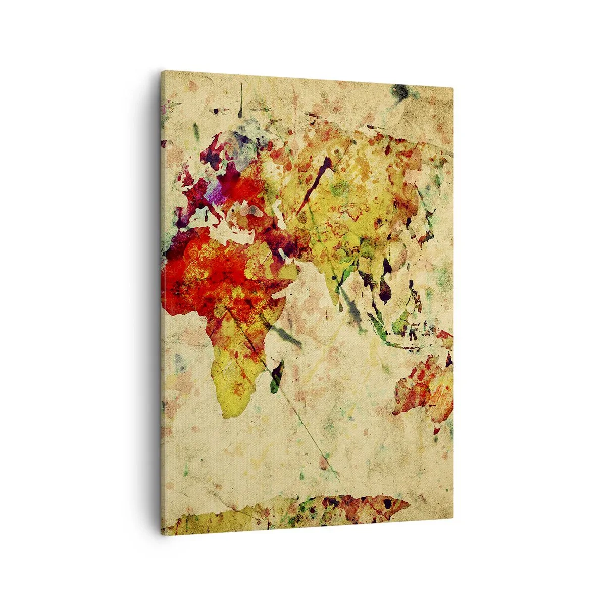 Quadro em tela - A vida como um papel de mapa colorido - 50x70 cm