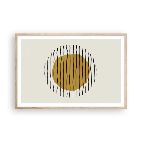 Pôster com moldura de carvalho claro - Abstração a tremer com o calor - 91x61 cm