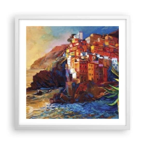 Pôster em moldura branca - Vibrações italianas - 50x50 cm
