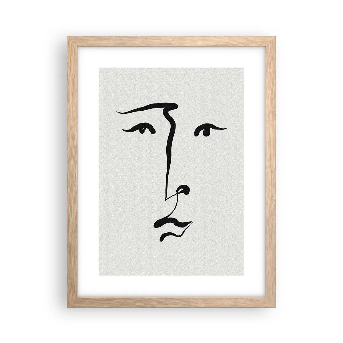 Pôster com moldura de carvalho claro - Retrato com uma linha - 30x40 cm