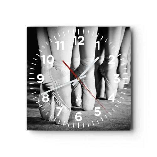 Relógio de parede - Relógio em vidro - Juntos, com leveza - 30x30 cm