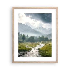 Pôster com moldura de carvalho claro - Ida e volta - 40x50 cm