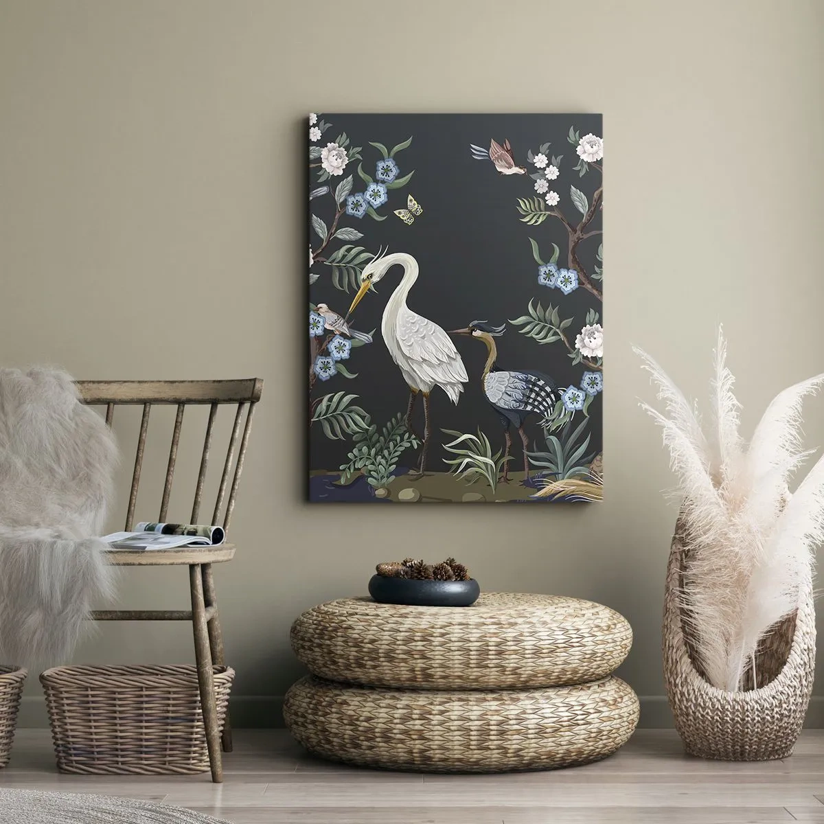 Quadro em tela - Desfile de pássaros - 80x120 cm