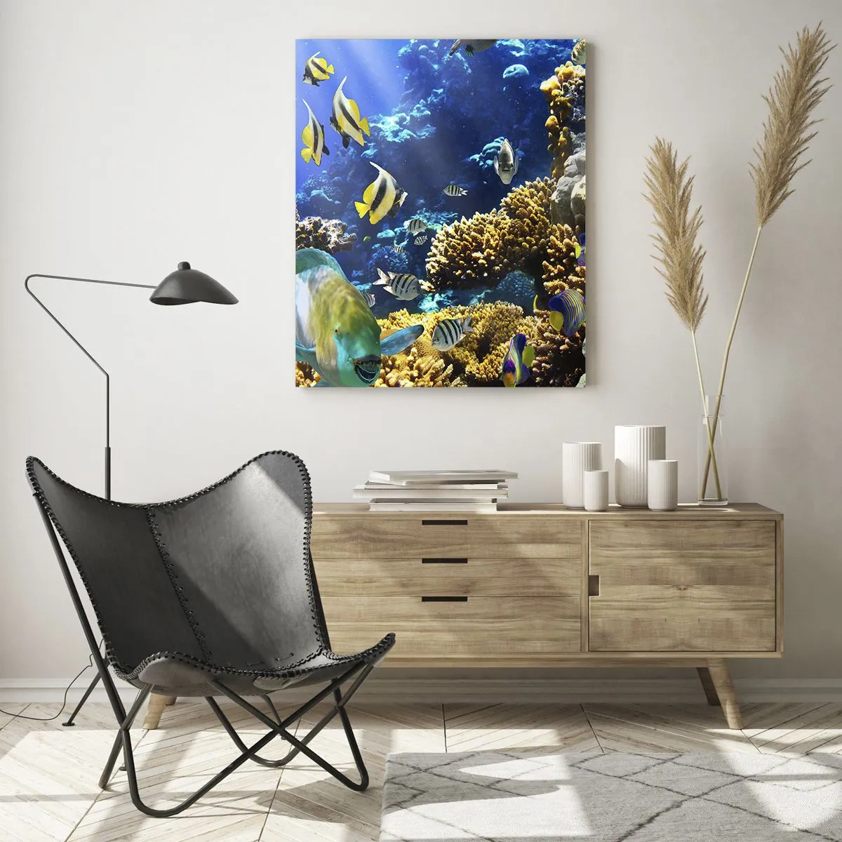 Quadro em vidro - Tráfego intenso no percurso de férias - 70x100 cm