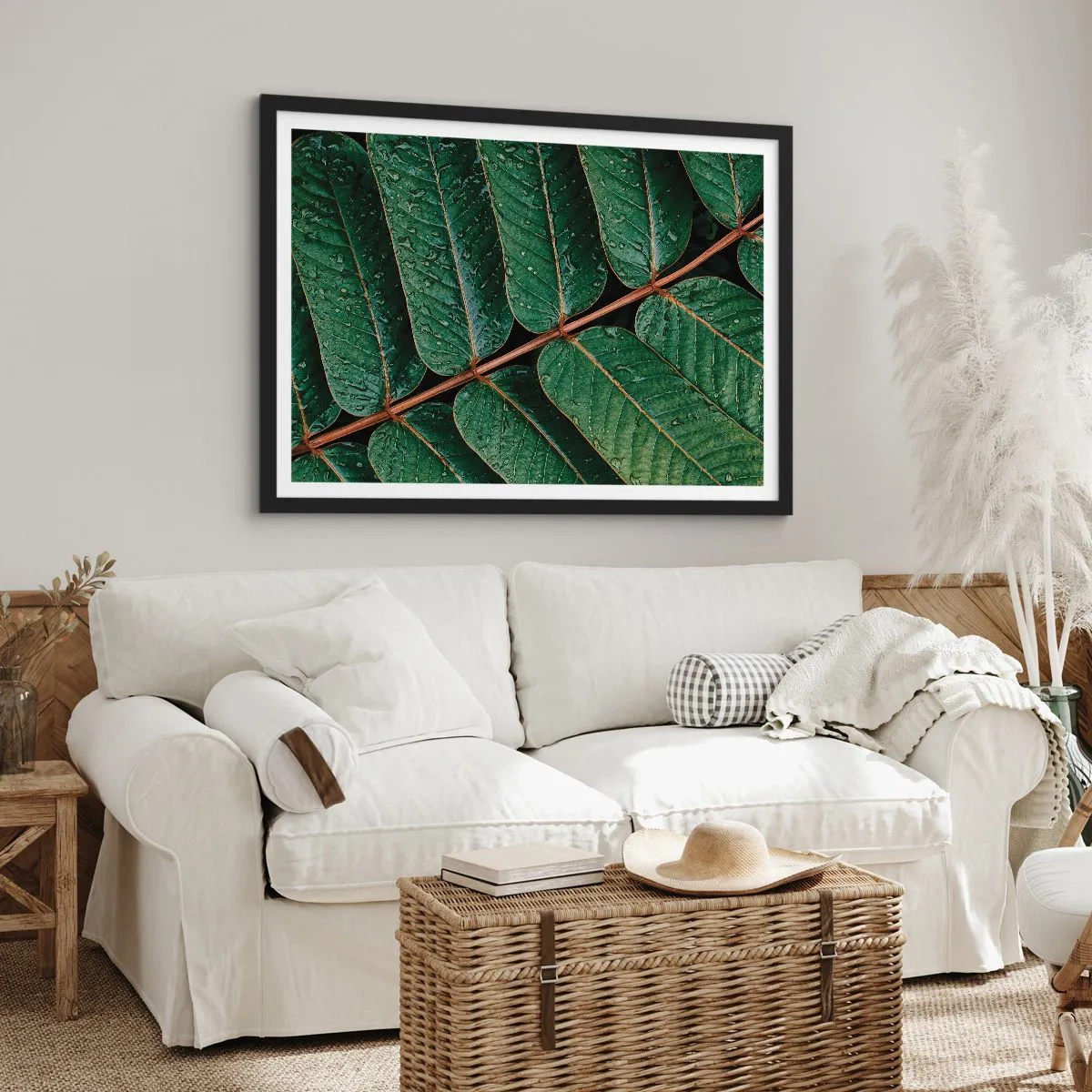 Pôster com moldura preta - Num ritmo verde - 70x50 cm