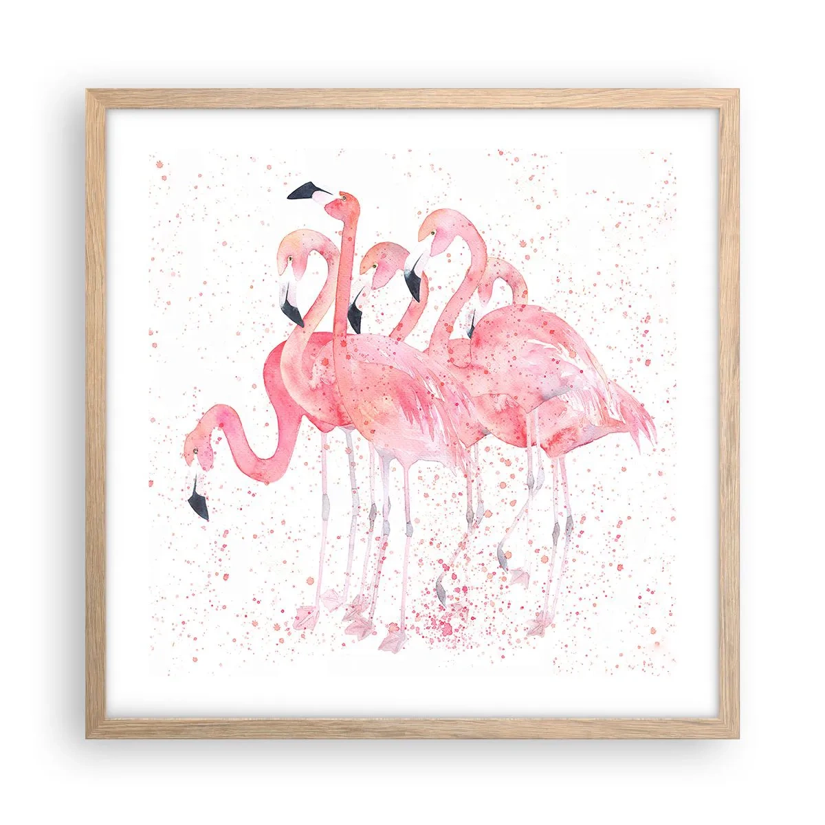 Pôster com moldura de carvalho claro - Conjunto cor-de-rosa - 50x50 cm