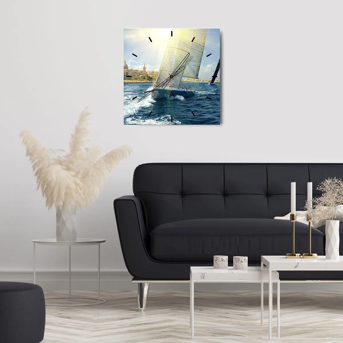 Relógio de parede - Relógio em vidro - É hora de deixar a cidade - 30x30 cm