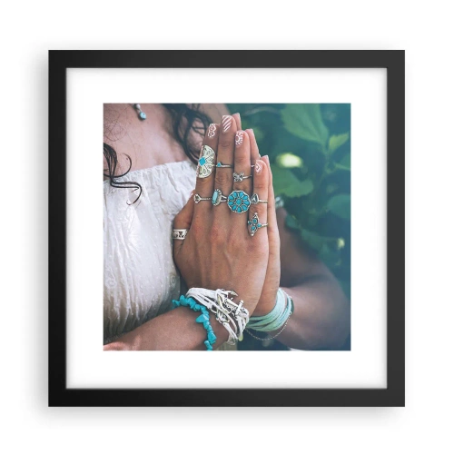 Pôster com moldura preta - Bem-vindo ao centro do ser - 30x30 cm