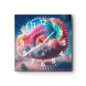 Relógio de parede - Relógio em vidro - O sonho de um parque de diversões - 30x30 cm