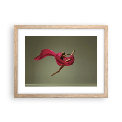 Pôster com moldura de carvalho claro - Chama dançante - 40x30 cm