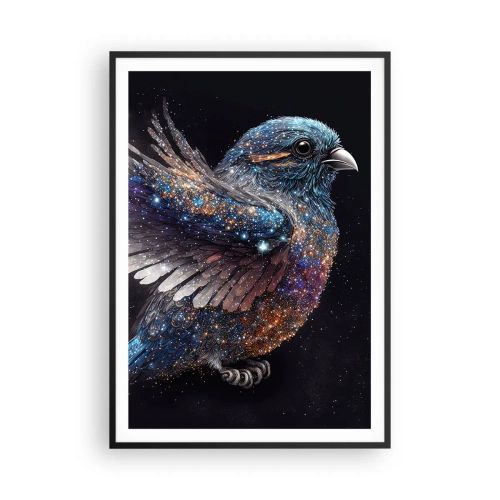 Pôster com moldura preta - Pardal de diamante - 70x100 cm