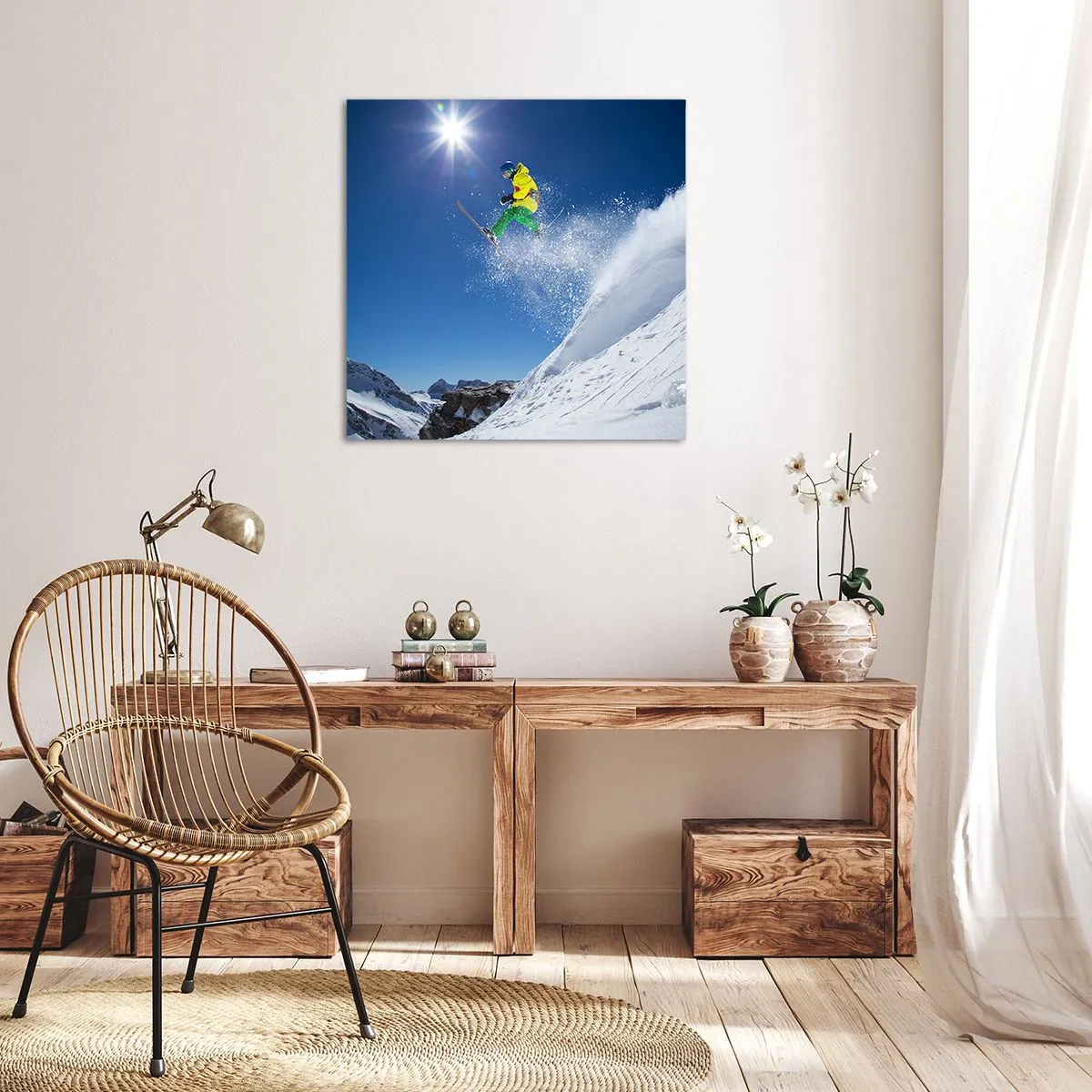 Quadro em tela - Dançando com as montanhas - 50x50 cm